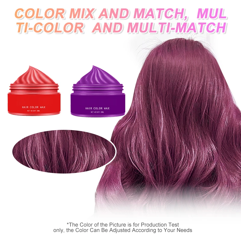 10 Uds-1 cera de Color temporal para el cabello pomada de estilismo suave DIY cubierta nutritiva arcilla para el cabello pasta fuerte Gel crema para teñir el cabello