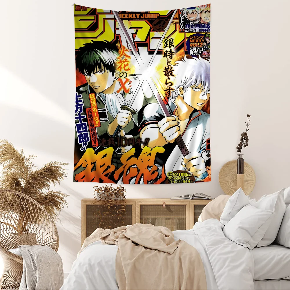 Japanese Anime Gintama Cartoon Tapestry Bohemian Wall Tapestries Mandala Home Decor