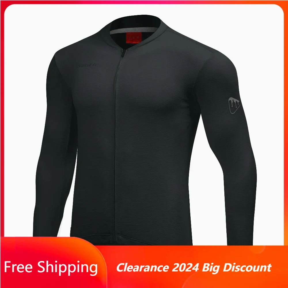 Santic Men Cycling Jerseys Summe Long Sleeves Fit Comfortable Sun-protective Road Bike Tops Quick Dry Jerseys K20M3178