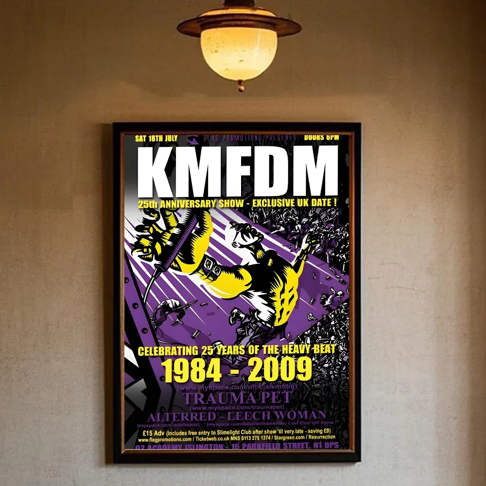 KMFDM الفرقة الجدار ملصق فني غرفة المعيشة بار مقهى غرفة نوم مكتب غرفة نوم المنزل جدار قماش اللوحة الزخرفية