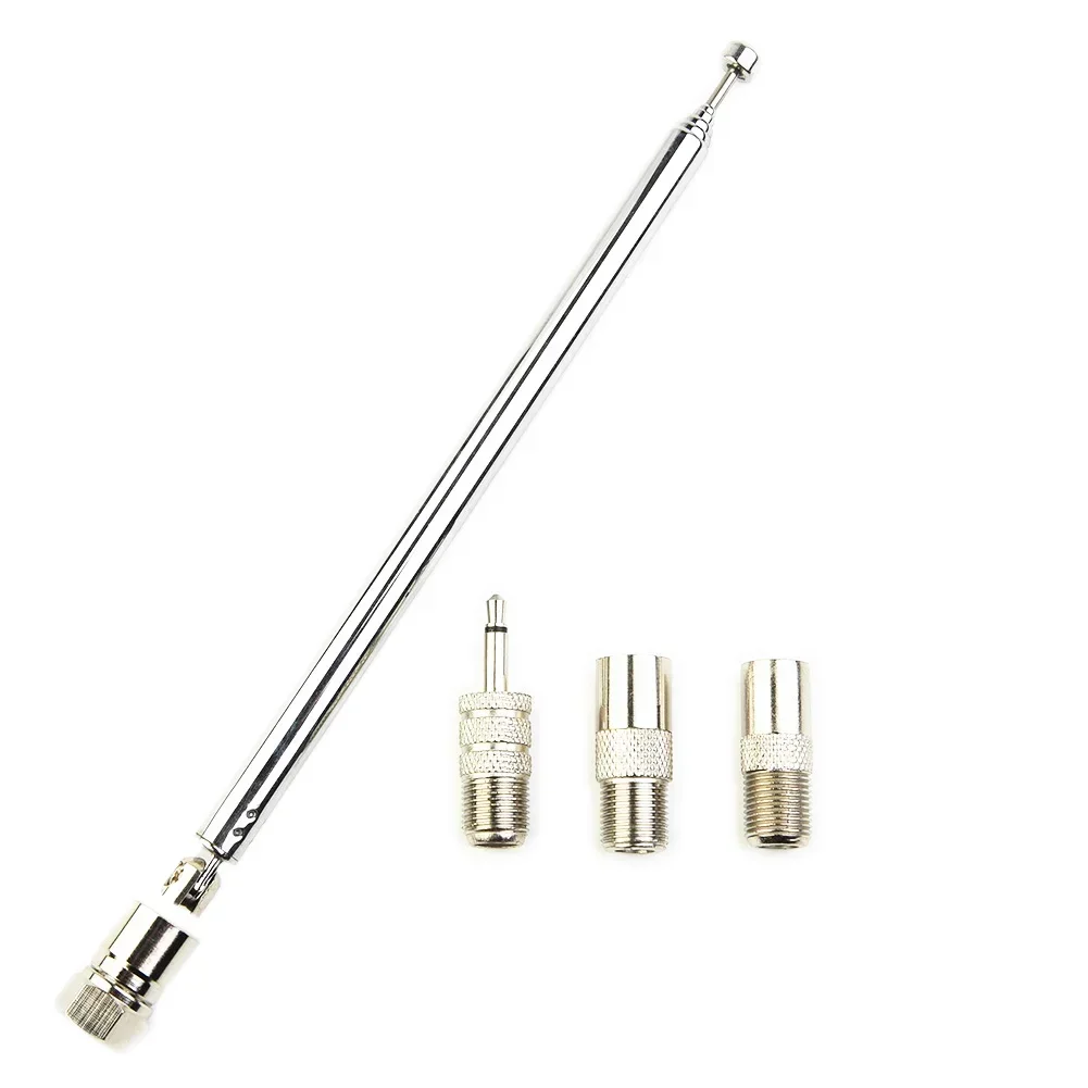 Radio Aerial Radio Aerial Adapter Adapter F Male Connector Copper Antenna Extendable FM Radio Aerial With 3 Adapters