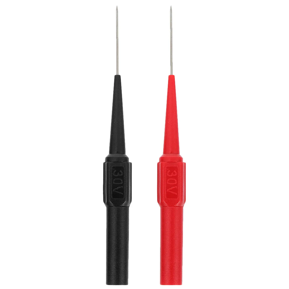

2pcs Insulation Piercing Needle Test Probes Sharp Stainless Steel Tipped Multimeter Leads Flexible Silicon Back Probe Pins For