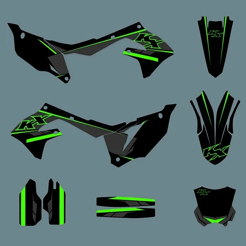 9 Style For Kawasaki KX250F 2021-2024 KX450F 2019-2023 Motorcycle Sticker Kit KXF250 KXF450 Graphic Decal KX 250F KX 450F