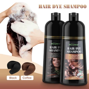 500ml orgânico natural rápido tintura de cabelo shampoo preto planta essência cor de cabelo preto tintura shampoo para cobrir cabelo branco cinza 10 principais vendas tinta preta para pintar cabelo - №10