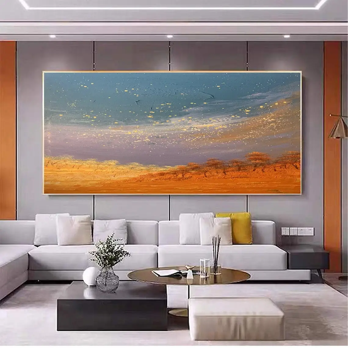 Landscape Oil Painting On Canvas Modern Starry Sky Painting Abstract Fantasy Art Living Room Home Decor Large Textured Wall Art view 6