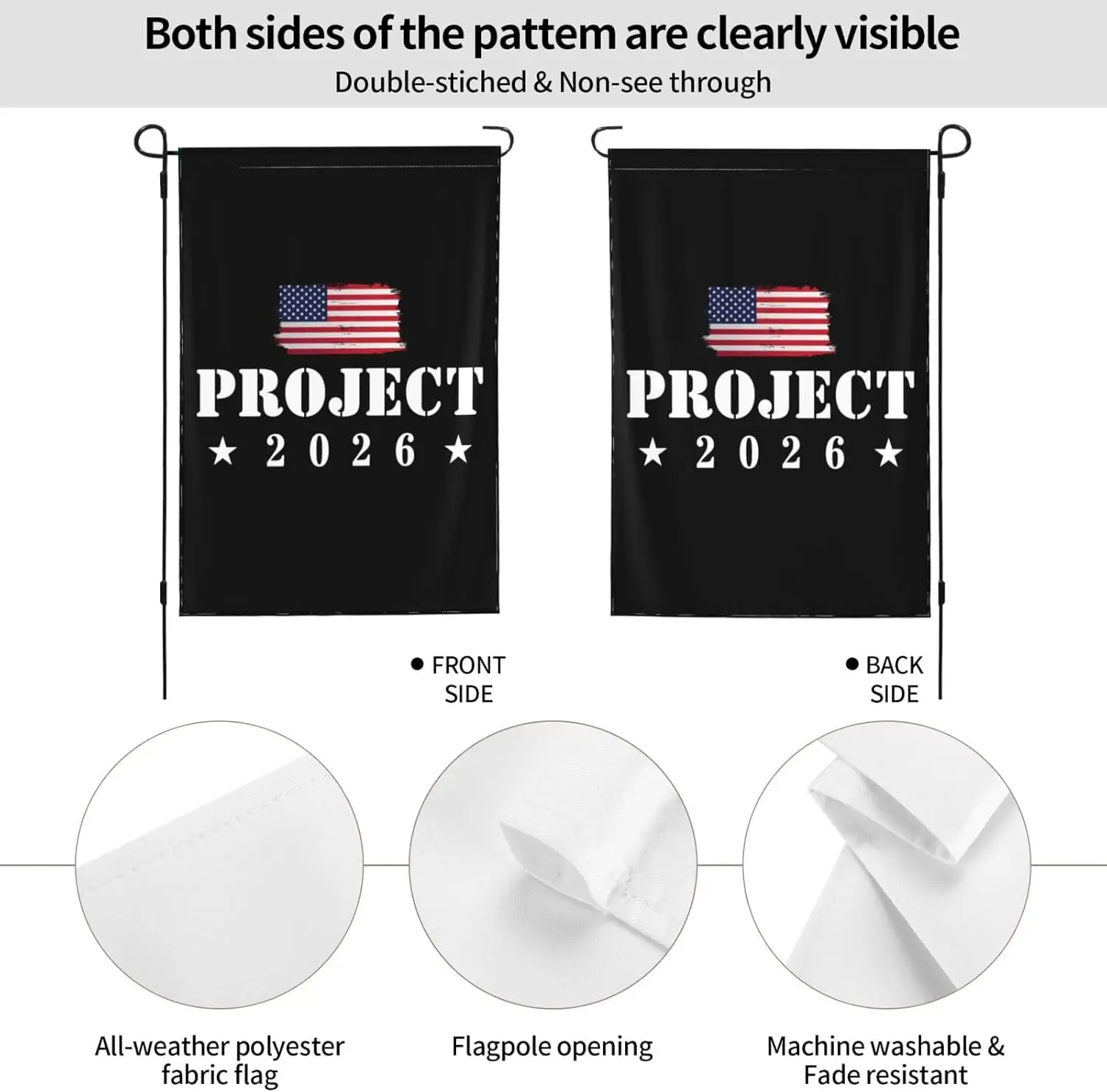 مشروع 2026 حديقة العلم اكسسوارات الديكور ديكور حديقة المنزل في الهواء الطلق 12X18 بوصة (لا تشمل سارية العلم) KZA