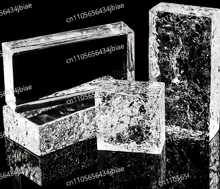Ultra-white solid glass brick, transparent crystal brick, square bathroom partition wall（Single piece sold）
