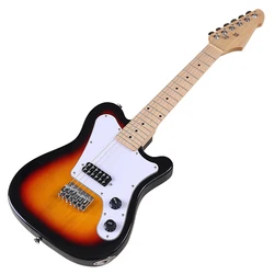 Mini Guitar 6 String Electric Guitar 30 Inch Solid Basswood Body Canada Maple Neck Children Guitars Sunburst Color