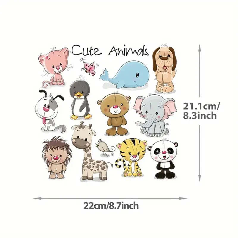 1 hoja de parches de animales bonitos, camiseta de transferencia lavable con plancha, regalo, pegatinas para ropa DIY, transferencia de calor de delfines bonitos