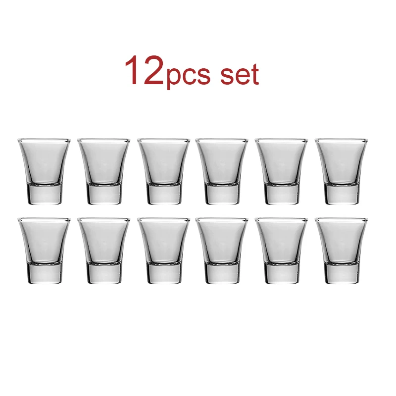 

12pcs Set 15ml Mini Shot Glass Set Household Glasses Transparent Tequila Liqueur Cups Classic Thick Bottomed Small Wine Glass