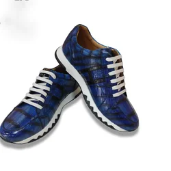 Crocodile Sports for New Men's Fashion Casual Handmade Color Polishing Men Sneakers кроссовки мужские мужская обувь Male Shoes