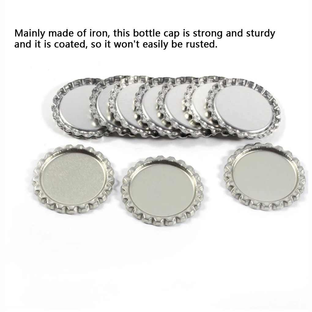 100 Pieces 33mm Bottle Cap Flattened Caps Lids Handicraft Accessories