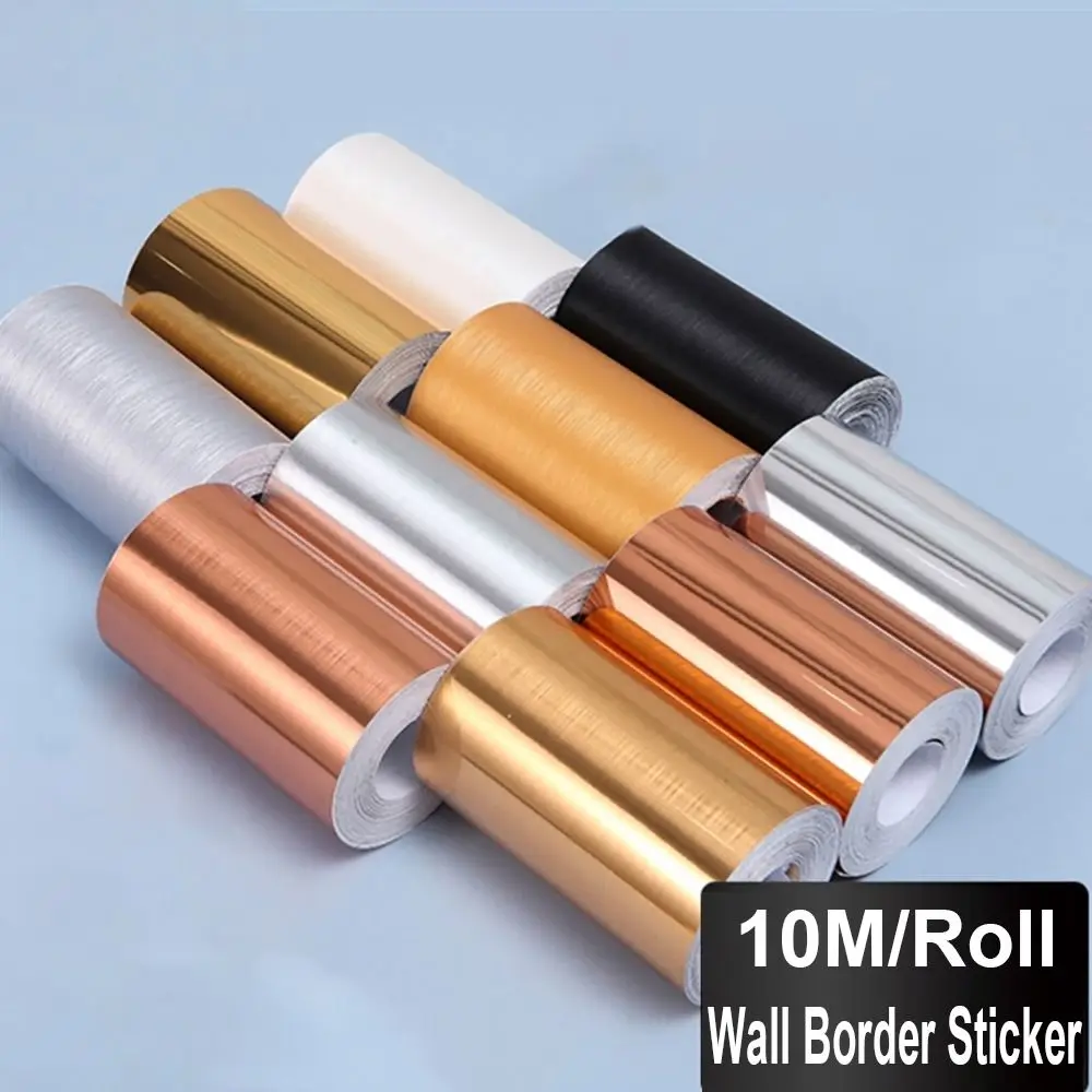 

10M/Roll Door Frame Waist Line Wallpaper Waterproof Self-adhesive Wall Border Sticker Windowsill Home Decor Waveguide Line