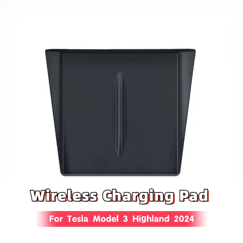 For Tesla New Model 3 Highland 2024 Wireless Charging Pad Silicone Non-Slip Mat Central Control Wireless Charger Pad Accessories