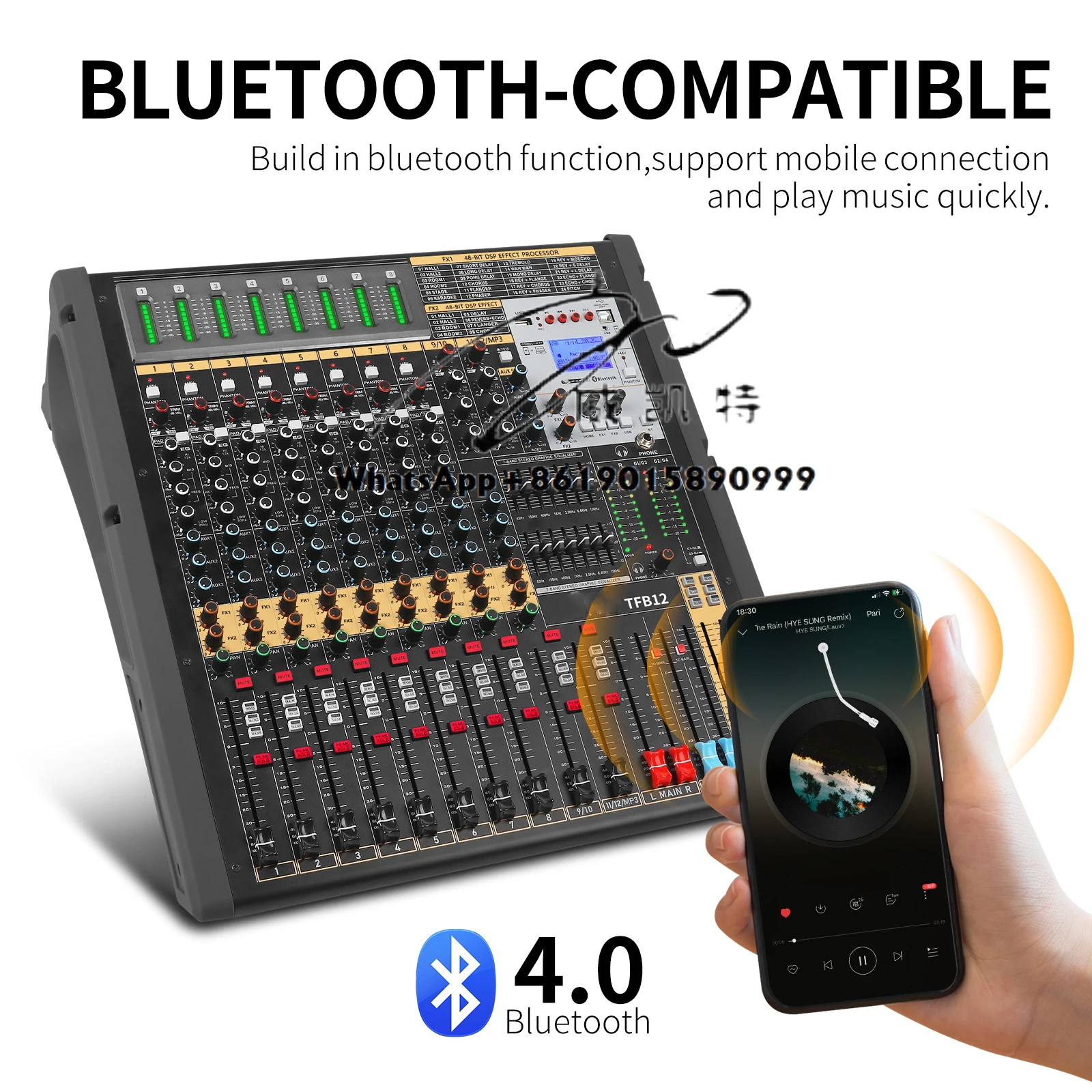 TFB-20 NEW DESIGN 20 CHANNEL PREFEEIONAL AUDIO MIXER WITH 2 STEREO FOUR GROUP OUTPUTS AUX SOUNDCARD 7 BAND EQ 100mm FADER