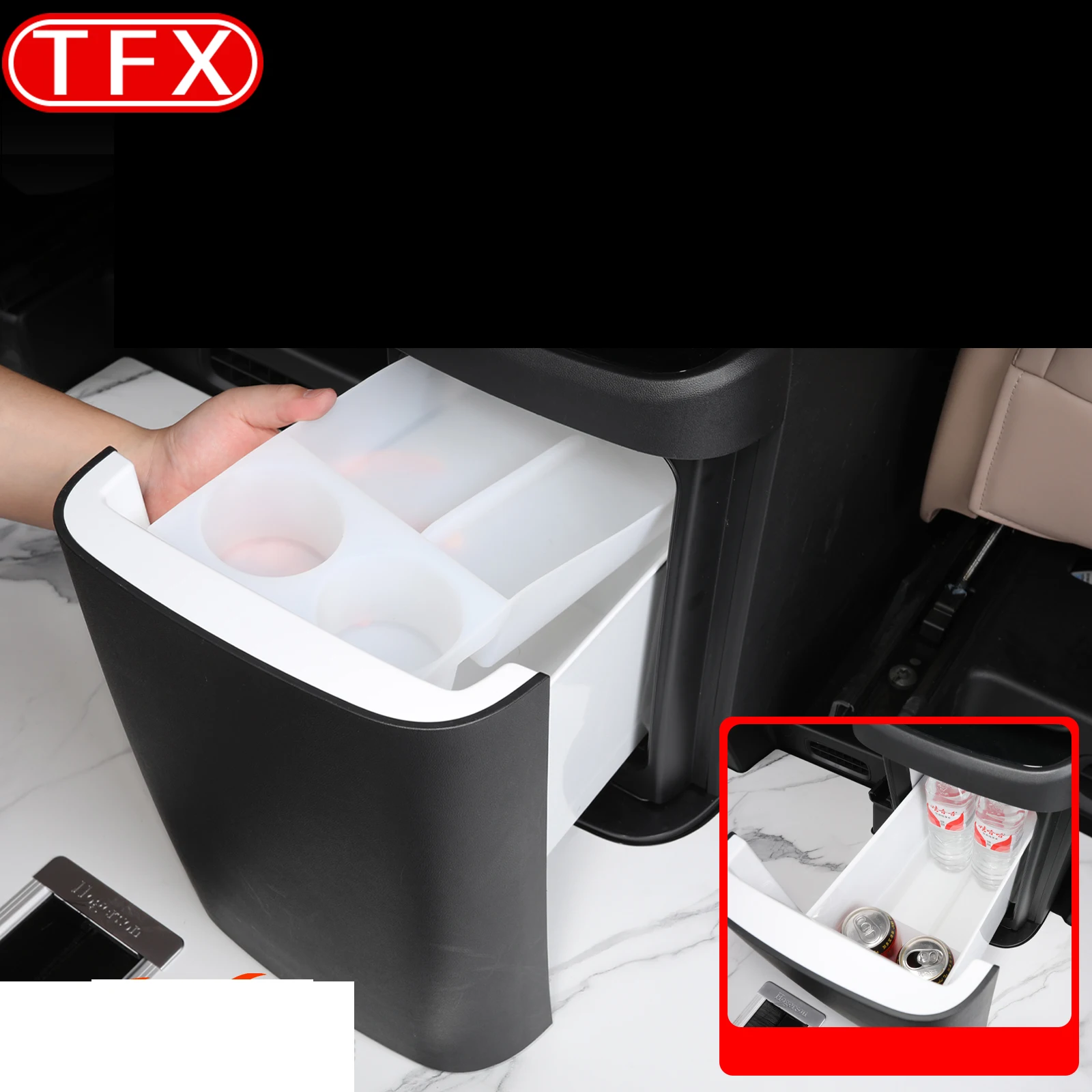 

For XPeng XiaoPeng X9 2024 2025 Car Styling Silicone Refrigerator Storage Box Tray Cup Holder Interior Auto Modified Accessories