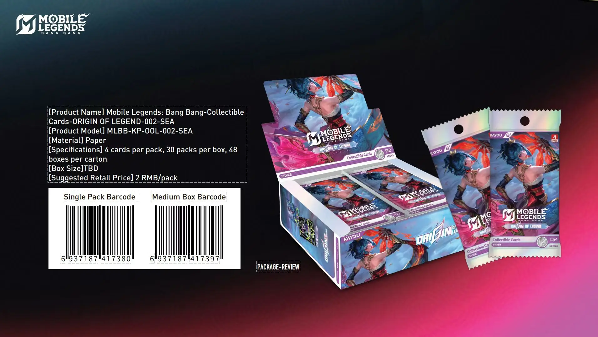 KAYOU Collection Cards Mobile Legends Origin of Legend Tier2 Wave2 SEA - Holo Rare MOBA Cards TCG Playing Cards Kids Toys