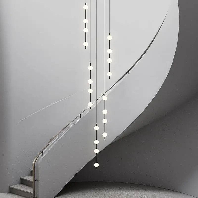 Duplex rotating staircase long, light minimalist line multi-head creative c