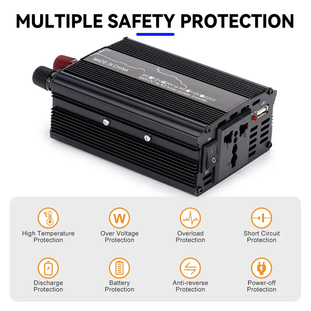 Imagem -04 - Carro Modificado Sinusoidal Inversor Transformador de Tensão Adaptador de Carro Usb Conversor Carregador Automático Inversor 800w dc 24v para 110v ac