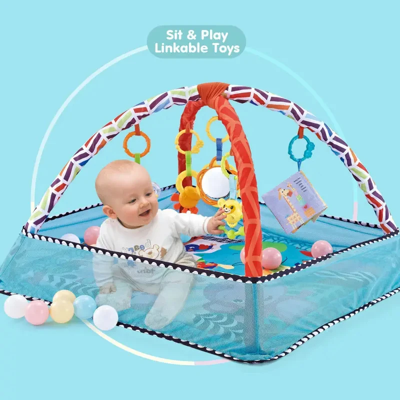 Tapete de engatinhamento multifunções para bebê, tapete de engatinhamento para crianças de 0 a 18 meses