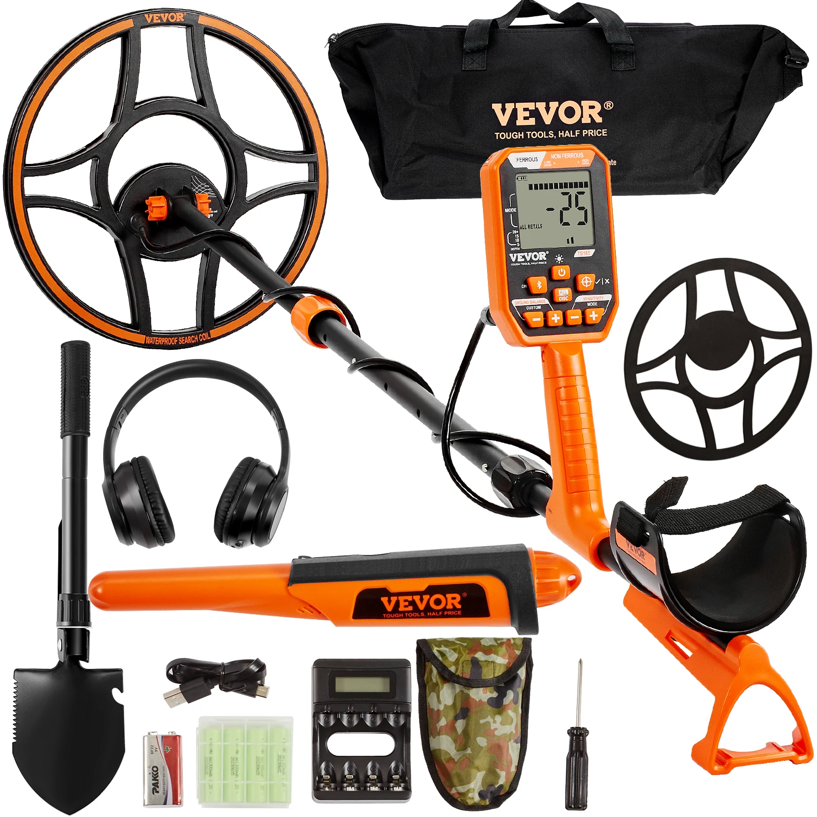 VEVOR Waterproof Metal Detector, 12