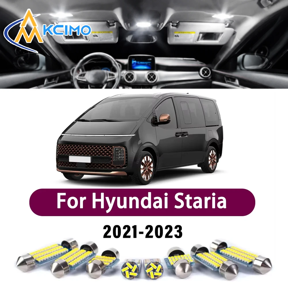 Hochwertiges CANBUS fehlerfreies LED-Innenbeleuchtungsset für Hyundai Staria 2021–2023, Karten-, Tür-, Kofferraum-, Lese- und Deckenlampen-Glühbirnenset