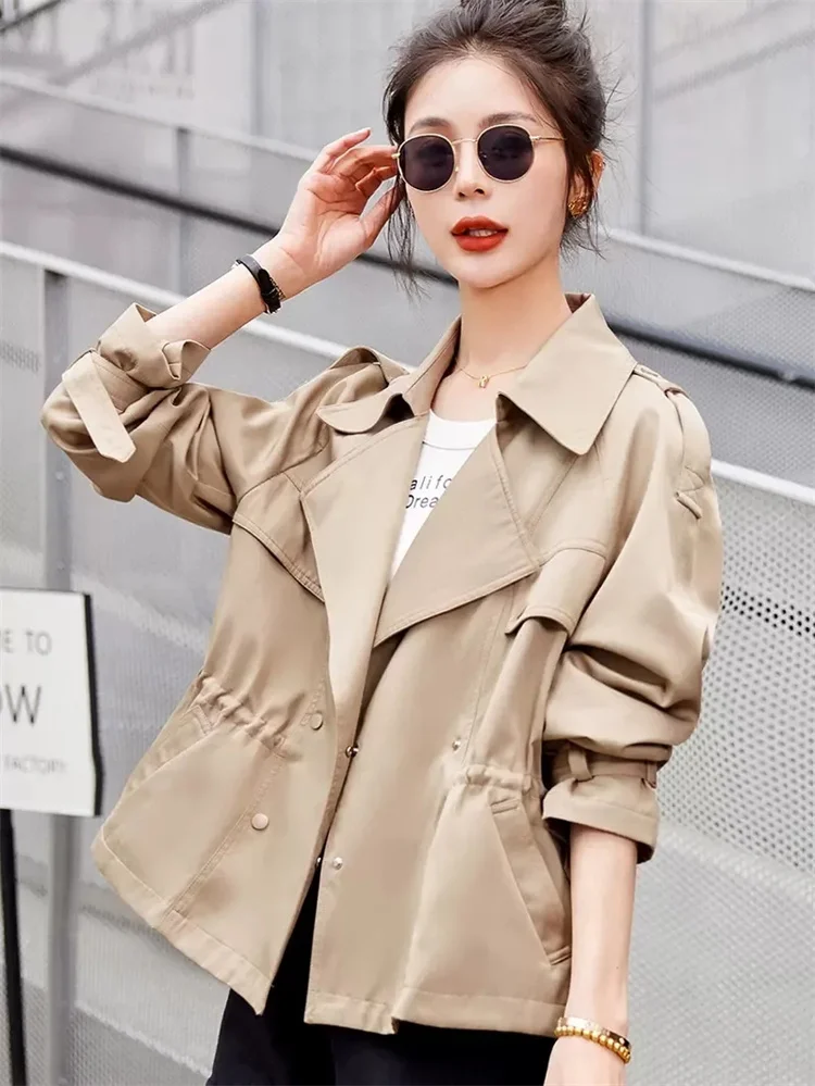 

Short Windbreaker Women Spring Autumn 2023 New High-End Small Fragrance Loose Slim Middle-Aged Elderly Mothers Coat Female Tide