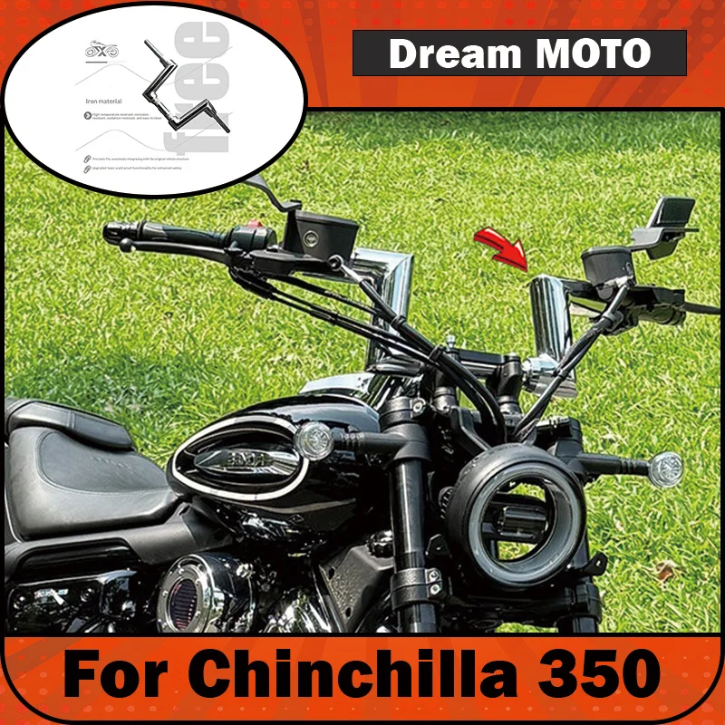 【Premium】For Chinchilla 350 modified thickened 51-tube Harley steering handlebar, raised handlebar, dedicated right-angle rear-s