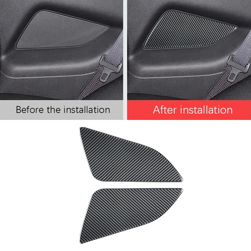 Carbon Fiber Car Rear Door Panel Sticker Accessories Cover Decal Trim for Ford Mustang 2012-2014