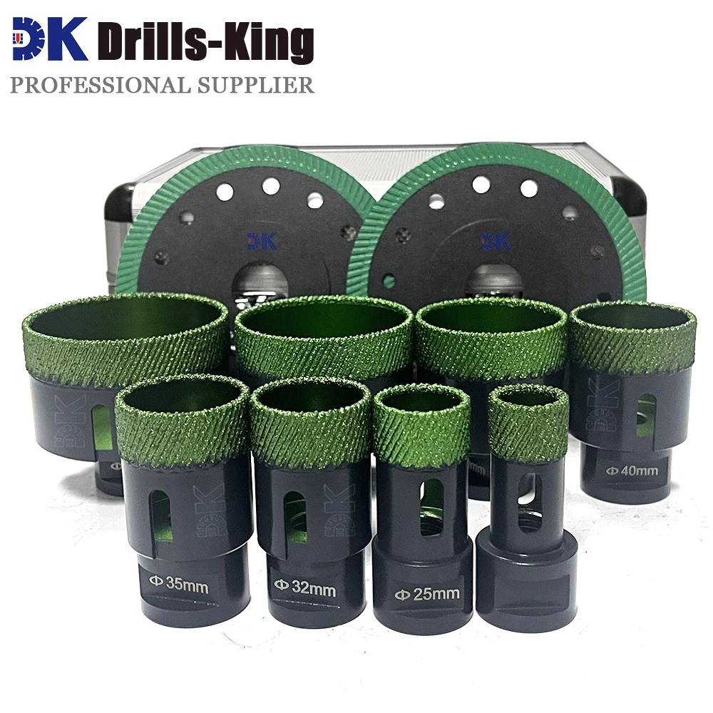 Boren-King 1Set Vacuümgesoldeerde Diamantkronen Kernboor Set Gatenzaag Kit Diamant Gatensnijder voor Porseleinen Tegel Marmer