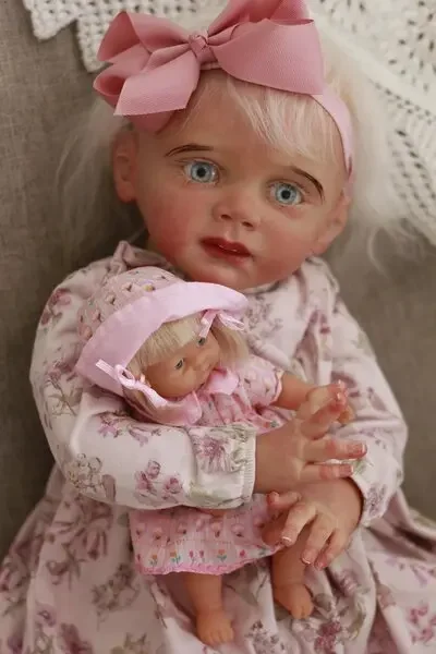 SINO-BB 25 cali Reborn Baby Doll Fritzi z ręcznie ukorzenionymi białymi włosami Już ukończona lalka