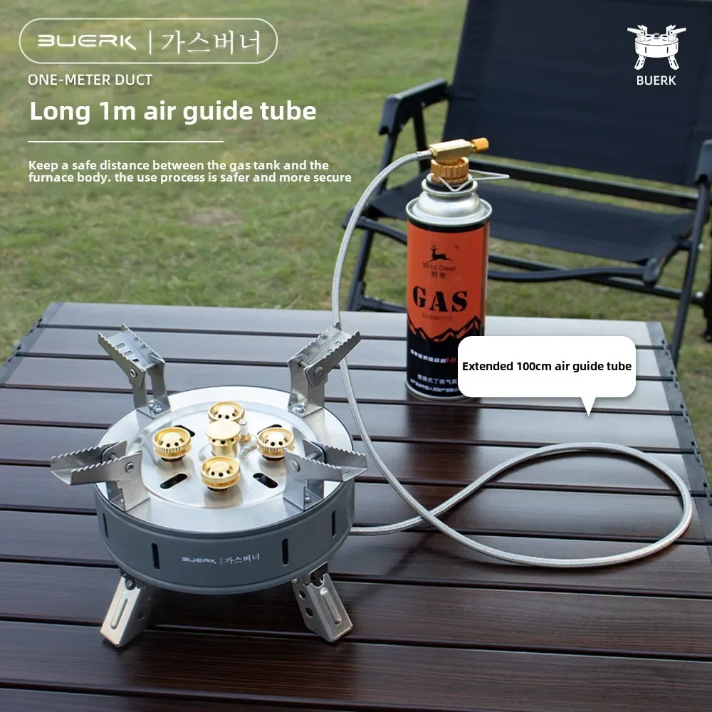 BUERK 5 الأساسية موقد غاز التخييم ارتفاع ضغط البروبان البيوتان موقد غاز في الهواء الطلق المحمولة موقد الطوارئ مع إشعال بيزو جديد