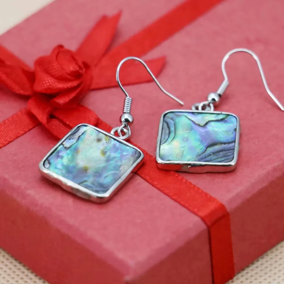 18mm Accessories Prevalent Square Earrings for Women Natural Abalone Seashells Sea Shells Dangler Eardrop Jewelry Making DIY