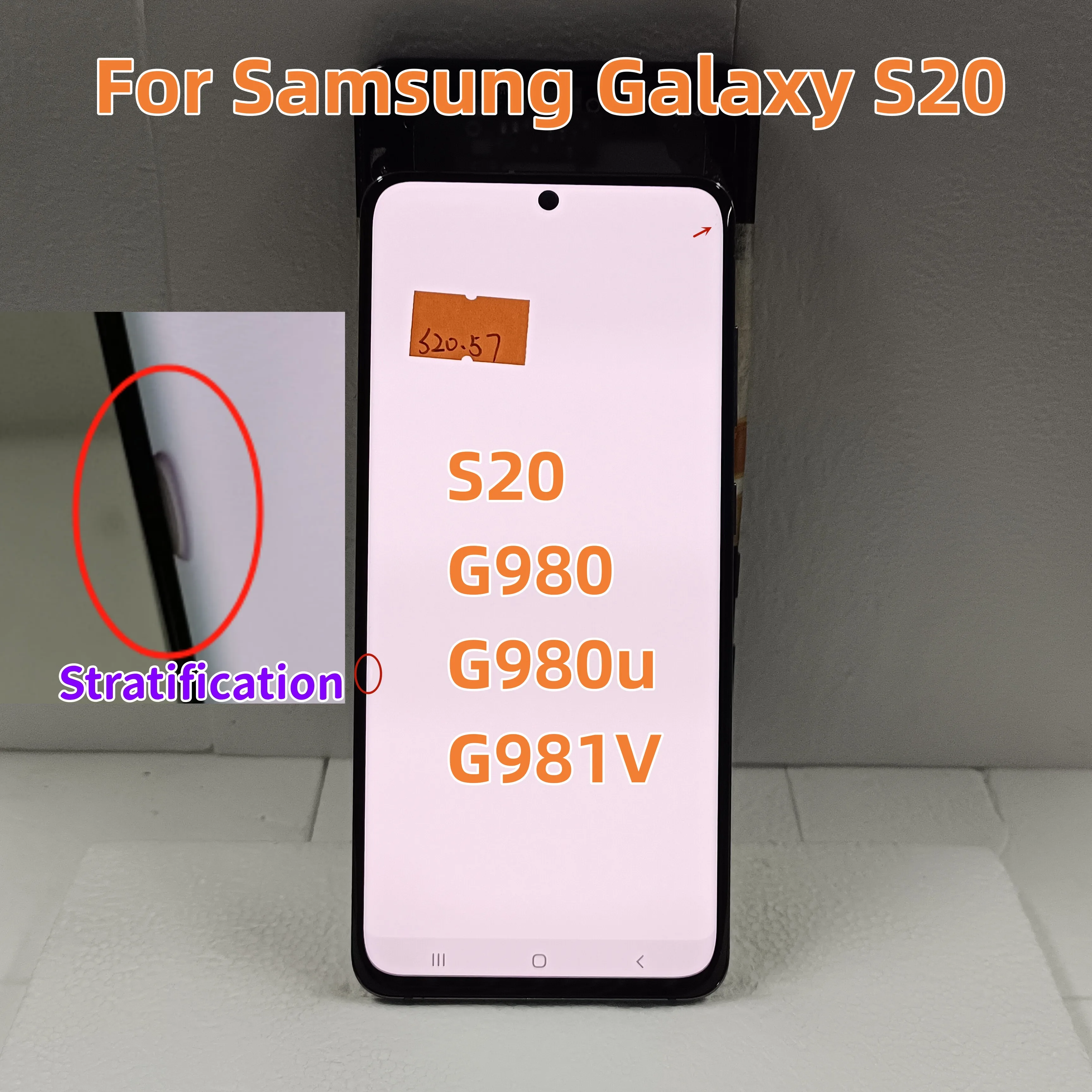 

100% Test AMOLED Lcd For Samsung Galaxy S20 Lcd With Defect G980 G980u G980f/ds Display Touch G981V Screen Digitizer With defect