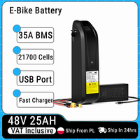 EU Stock  48V 25AH Hailong Downtube Battery 21700 Cells Pack EBike Battery With 35A BMS For 100W-1600W Motor Electric Bike