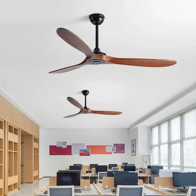 Large Size Wood DC Ceiling Fan 70inch 110-220V Industrial Fans No Light With Remote Control Wood Fans For Home Ventilador Tech