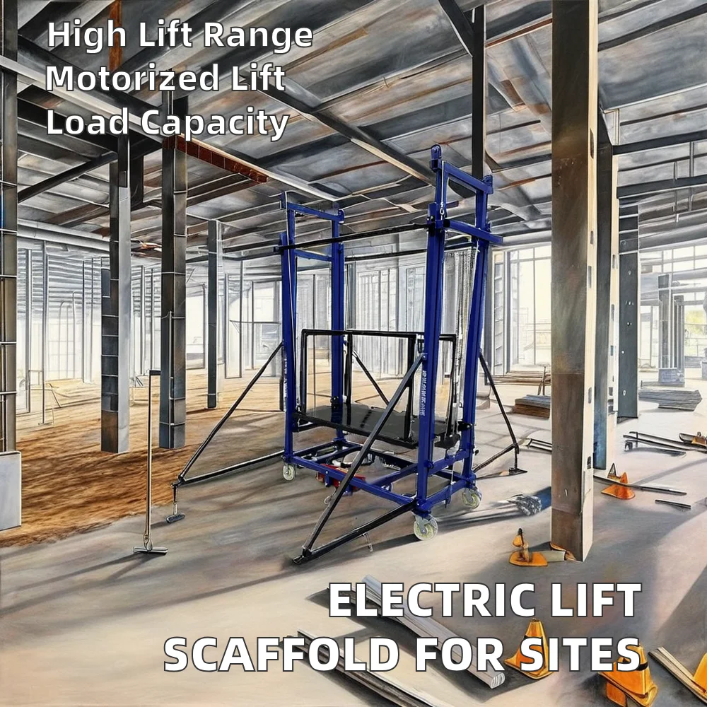 Electric Construction Hoist Picker Scaffold Ladder Foldable Working Platforms Electric Lifting Scaffold for Construction