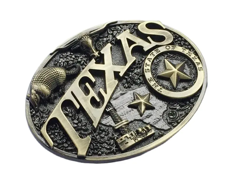 Bronze Texas Belt Buckle Western Buckle Cowboy USA SW-BY860 suitable for 4cm wideth snap on belt with continous stock