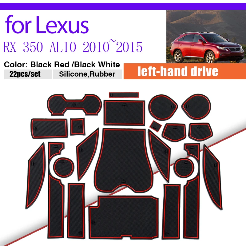 

Дверная канавка Пыленепроницаемая накладка для Lexus RX 350 AL10 2010 ~ 2015 2011 2012 2013 2014 Резиновый противоскользящий коврик Чашка Хранение Ворот Слот Автомобильный стикер Авто Ковер