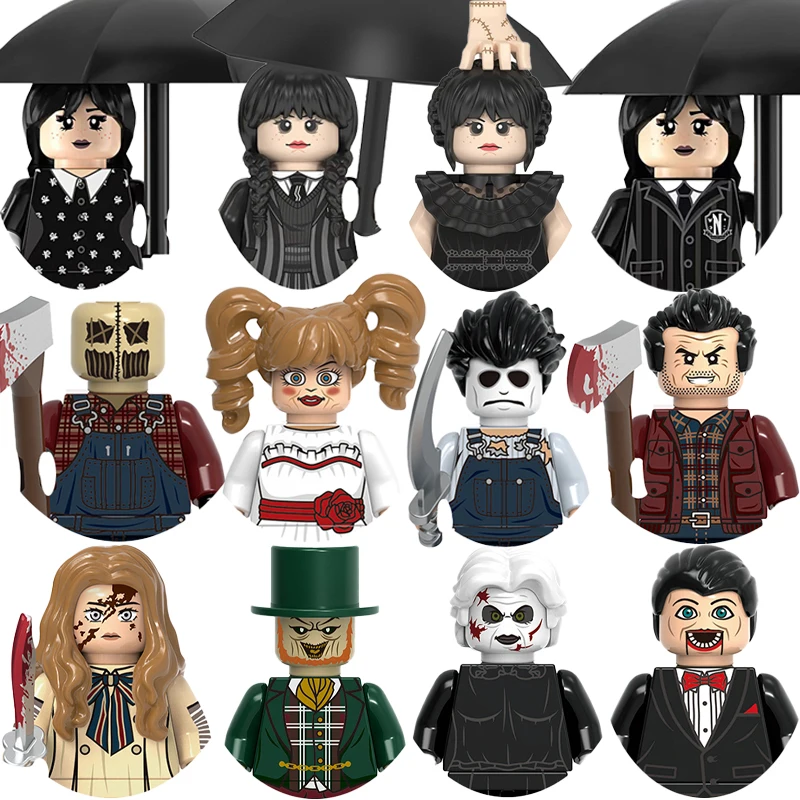 

WM2574-2575 Bricks Wednesday Addams Blocks Halloween Toys Gifts Mini Action Figures Children Building Blocks For Party Gifts