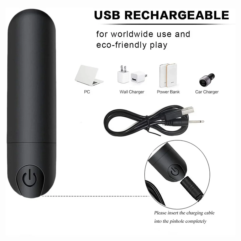 USB Charging 10 Speeds Mini Bullet Dildo Vibrators Vagina Anal Massager for Female Adult Sex Toys for Women Clitoris Stimulator