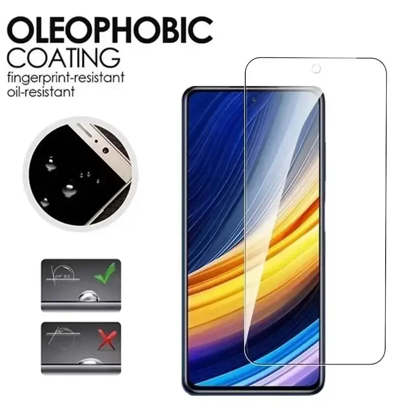 1-4 piezas de protector de pantalla de vidrio para Poco M7 M6 M5s M5 X7 Pro 5G X6 X5 X3 NFC F7 F6 F5 F4 F3 C85 C75 C71 C65 C61 C55 C51