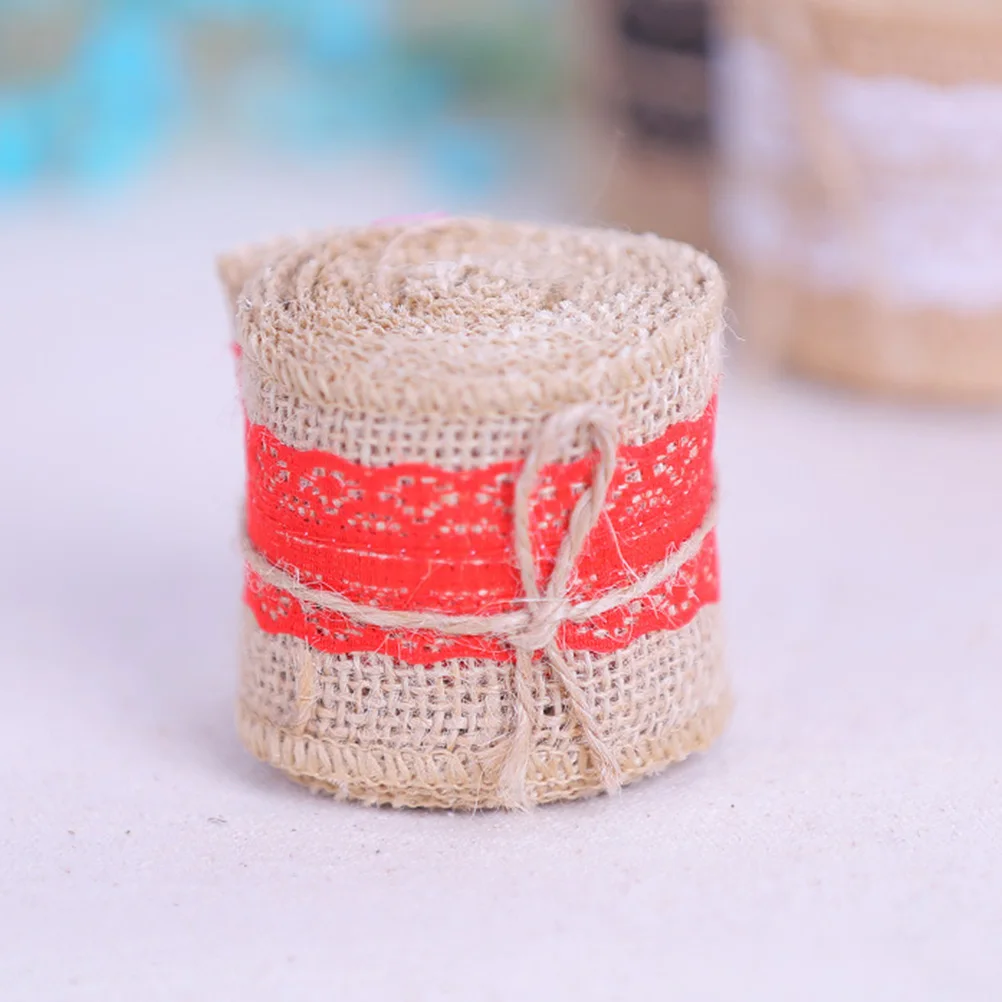 

5 Rolls Linen Ribbon Burlap DIY Strips Eco Friendly Retro Gift Packing B Party Decoration Wedding Craft H made