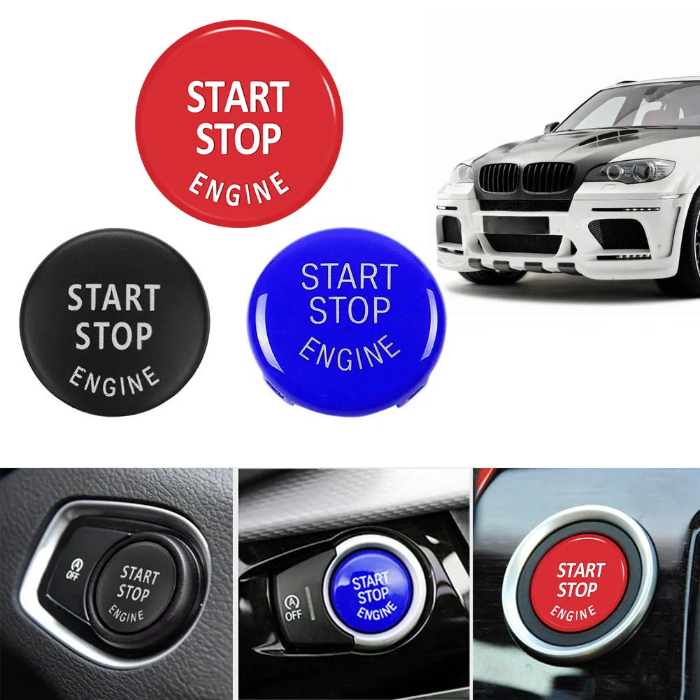 Car Engine Start Stop Switch Button Replace Cover for BMW 1 3 5 Series E87 E90/E91/E92/E93 E60 X1 E84 X3 E83 X5 E70 X6