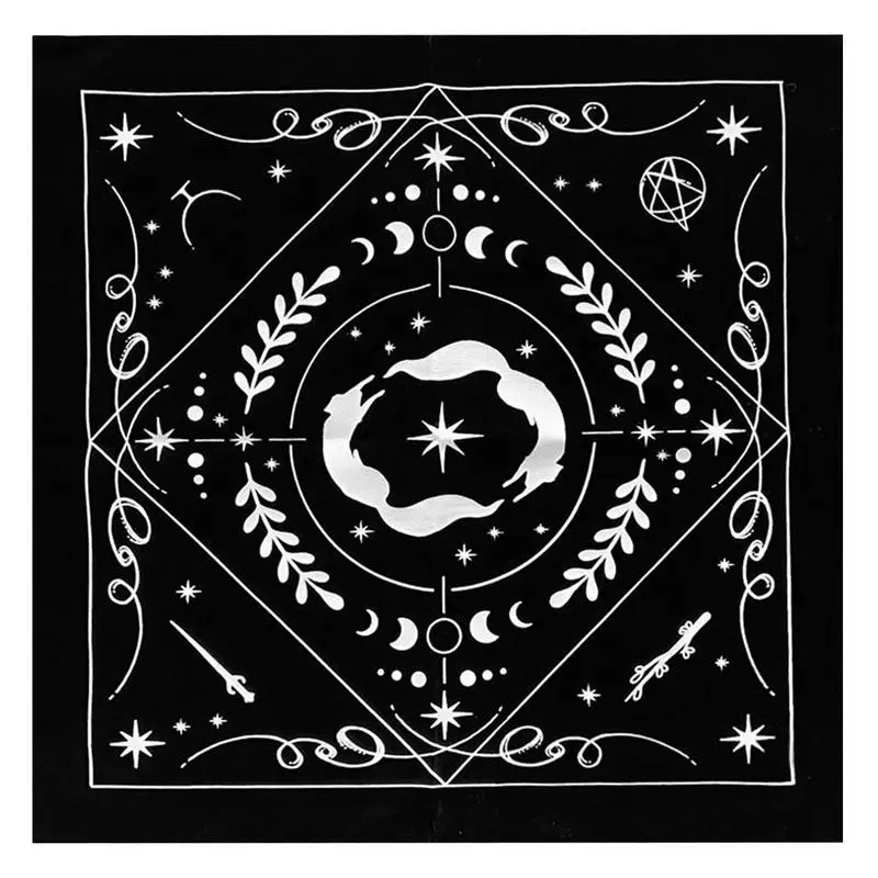 Altar Cloth 49x49cm Divination Tarot Cloth For Reading Moon Phases Tarot Cards Divination Tablecloth For Divination Home Wall