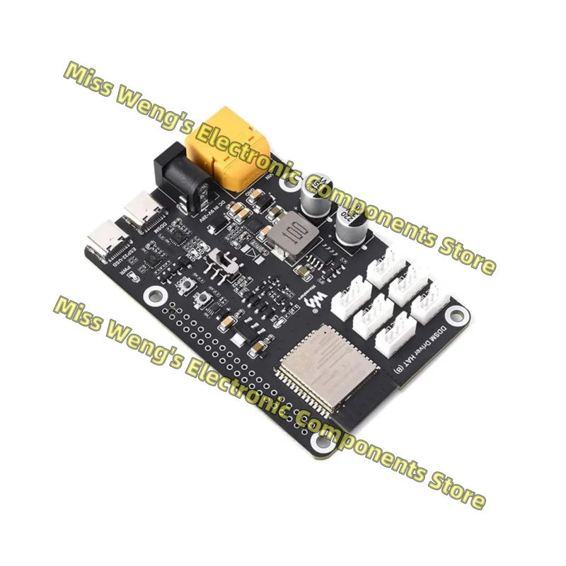 ESP32 motor drive board direct drive servo wheel hub dedicated to supporting 2.4GHz WiFi RPi 5, DDSM Driver HAT (B)