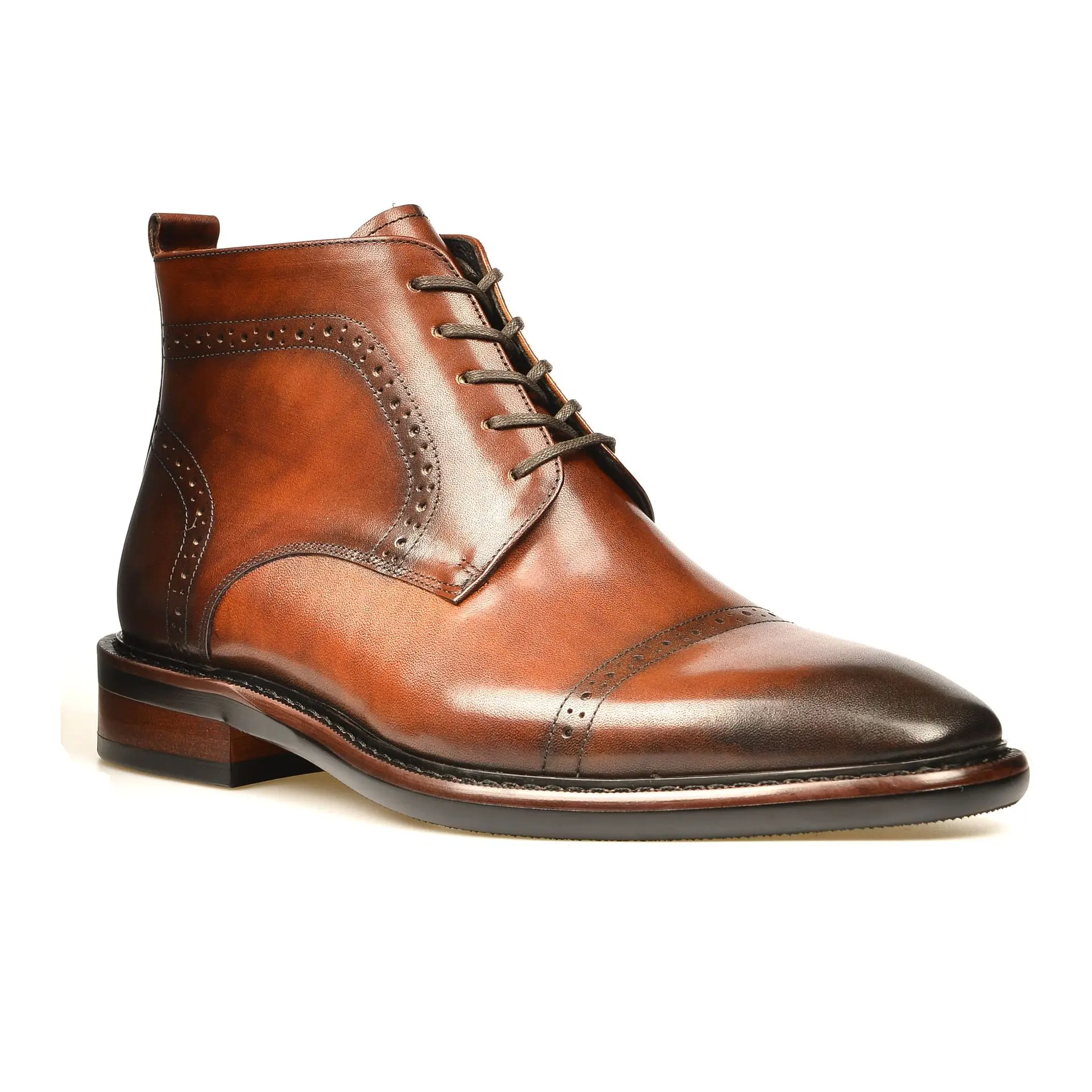 New Vintage Boots Men\'s Topcoat Cowhide Business Dress Leather Shoes British Men\'s Boots Genuine Leather Boots