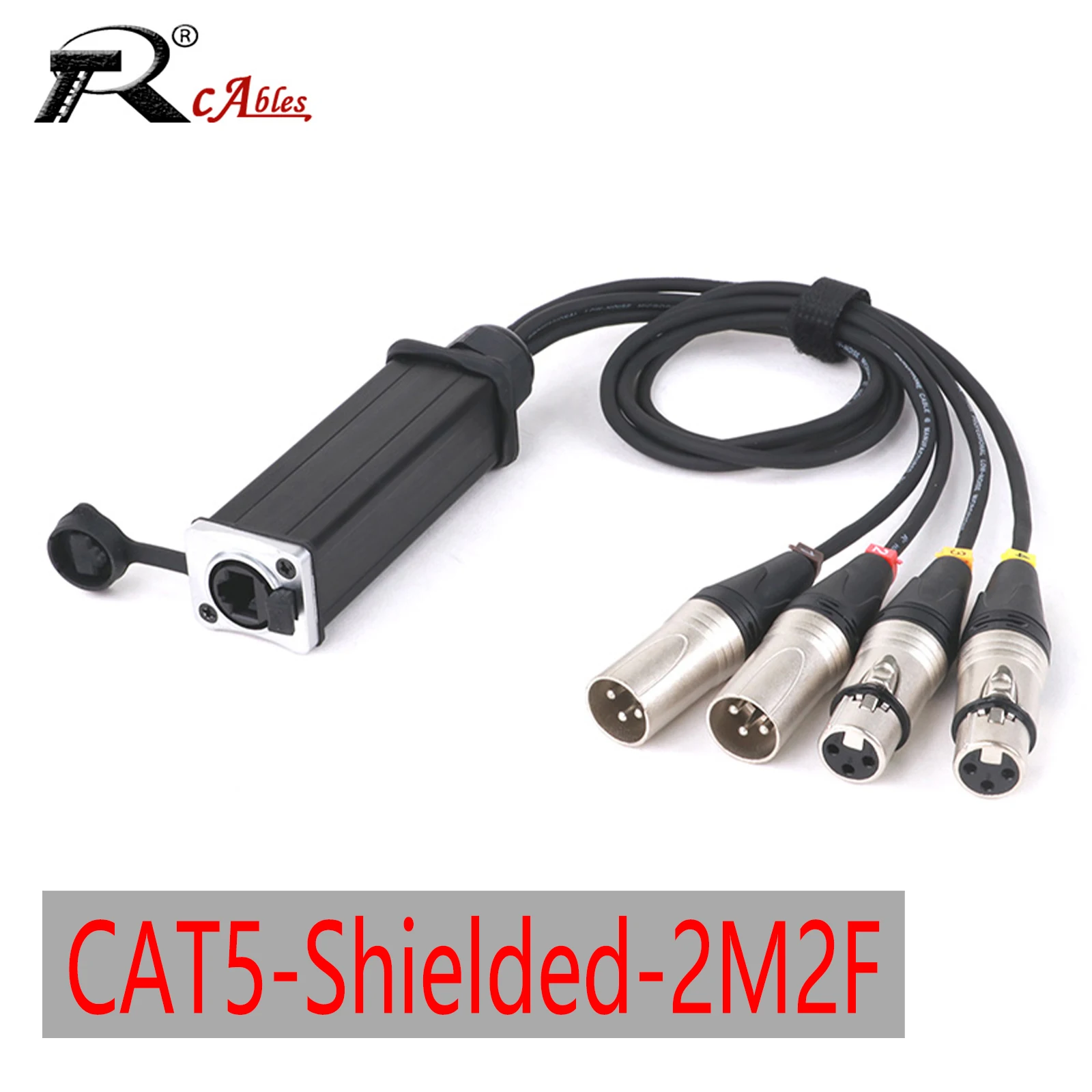 RJ45 CAT5 with Shielded to 4 Channel 3Pin XLR 2 Male&2 Female Connector Multi Network Receiver Cable for Stage Recording Studio