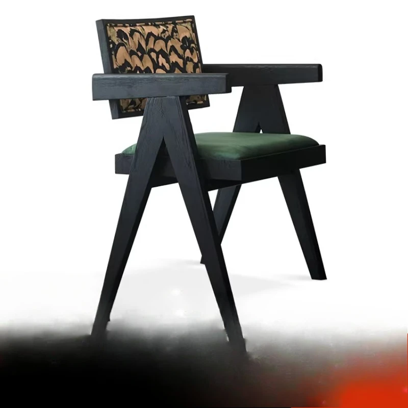 

Household solid wood dining chair, back armchair