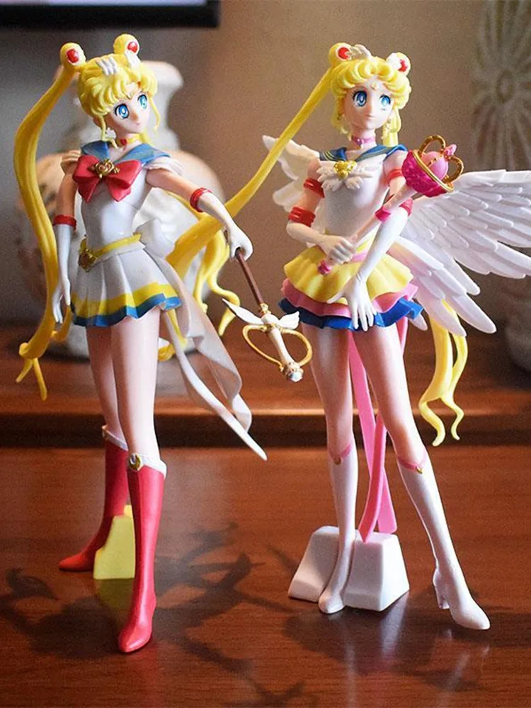 Ensemble de figurines d'anime Sailor Moon 23 cm Meiou Setsuna Kaiou Michiru Haruka Tomoe Hotaru Glitter & Glamours Figurine d'action Jouet Cadeau